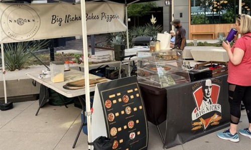 a pizza stand
