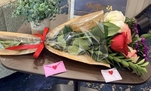 flowers on a table 