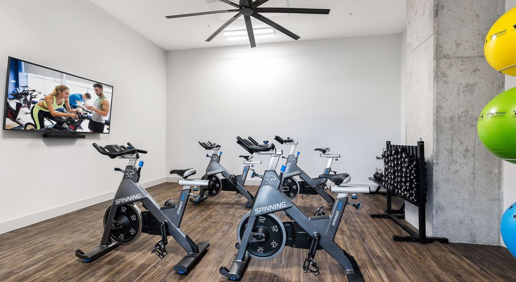 fitness center with ample equipment