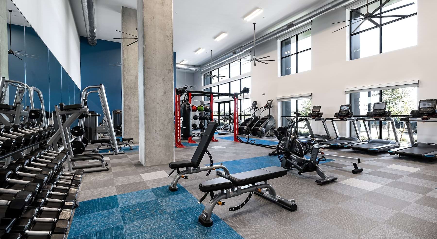 fitness center with ample equipment